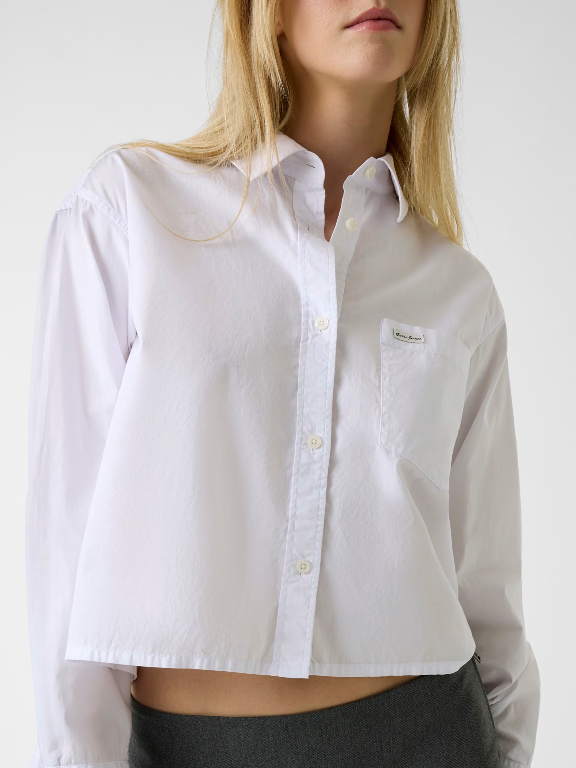 Camisa Curta Algodão Branco - Guess Jeans 4