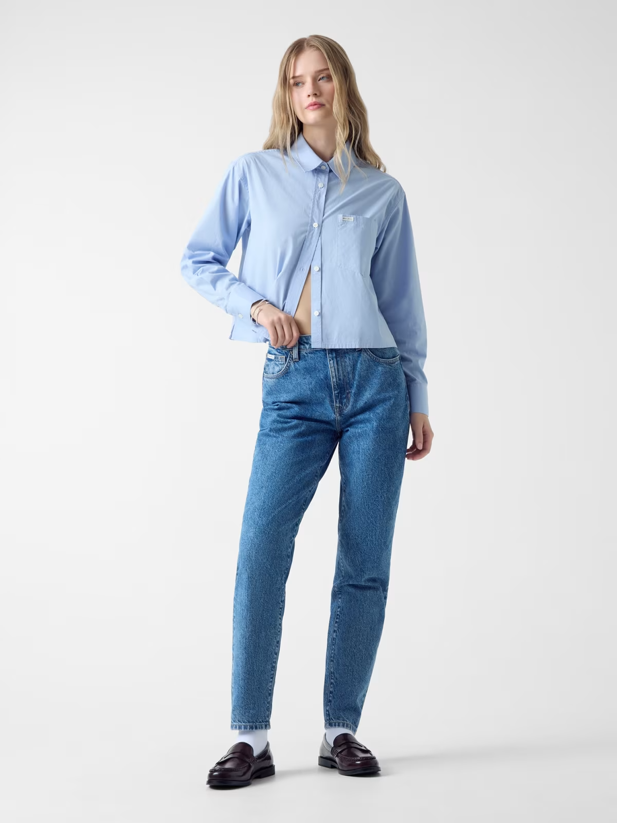 Camisa Curta Algodão Azul - Guess Jeans  2