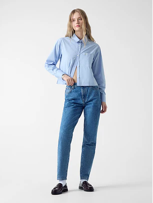 Camisa Curta Algodão Azul - Guess Jeans 