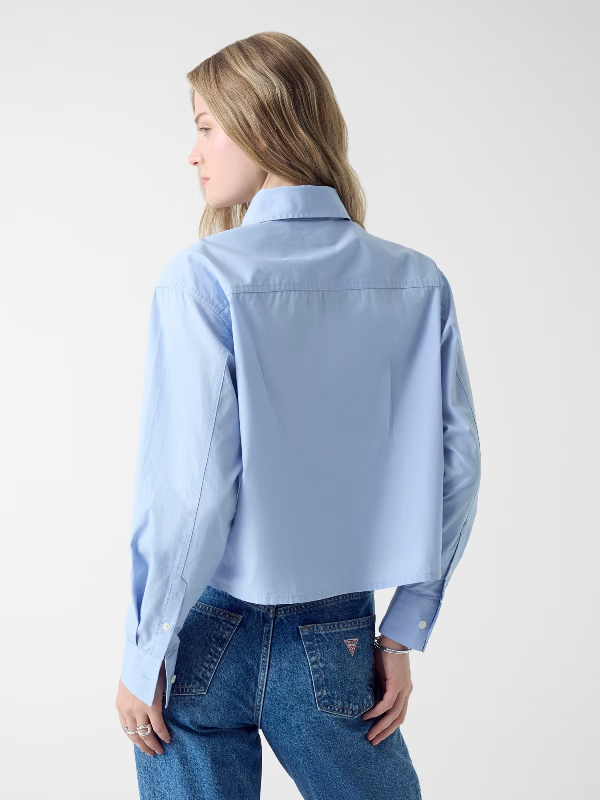 Camisa Curta Algodão Azul - Guess Jeans  3