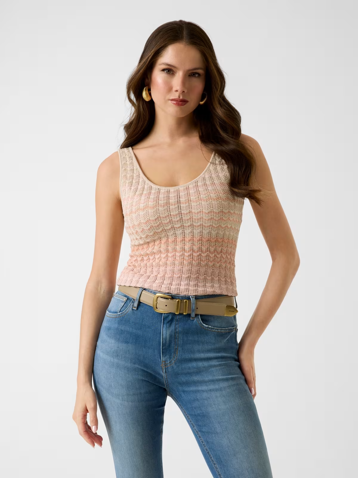 Top ROSALYN Bege e Coral - Guess  - COPIE 1