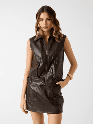 Colete em Ecopele LUCY Castanho - Guess