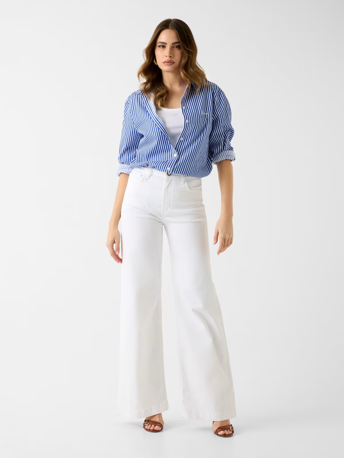 Camisa de Riscas TECLA Azul e Branco - Guess 5