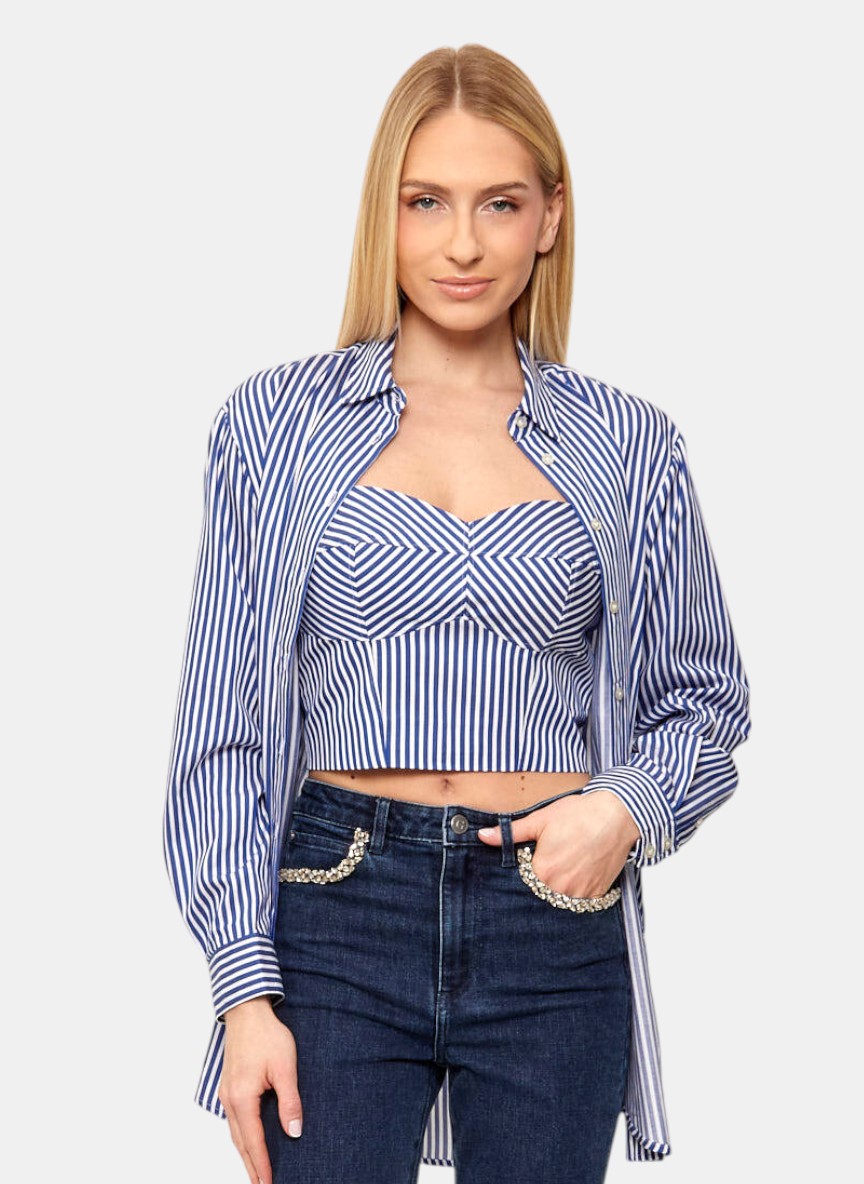 Camisa de Riscas TECLA Azul e Branco - Guess 3