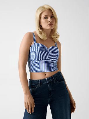 Top de Riscas TECLA Azul e Branco - Guess 