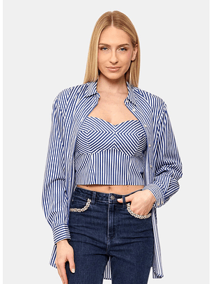 Top de Riscas TECLA Azul e Branco - Guess 