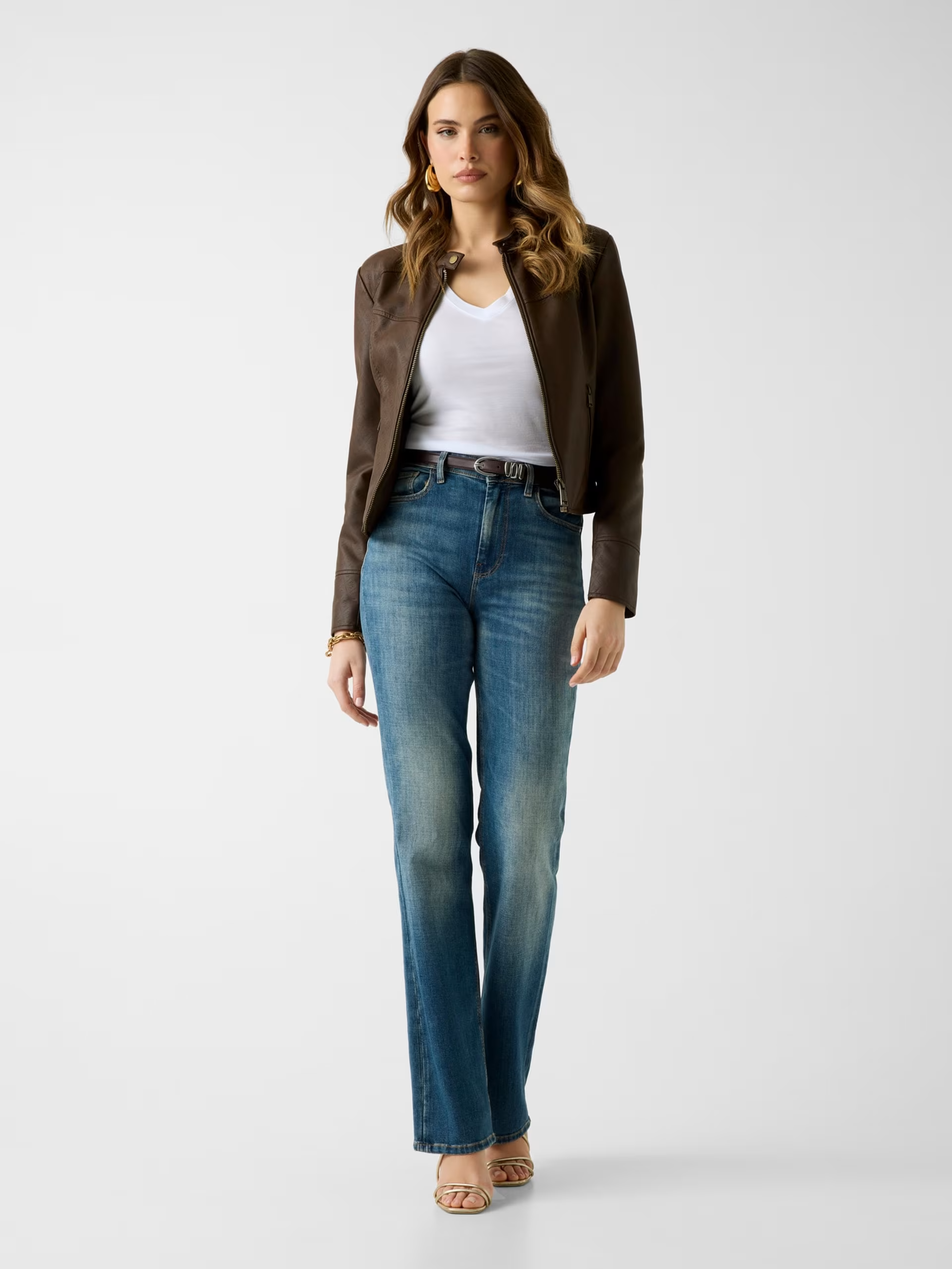 Casaco VIENNA Ecopele Logo Gravado Castanho - Guess  3