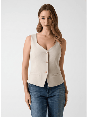 Colete CREPE Creme  - Guess