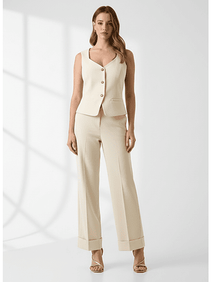 Calças Largas CREPE Creme - Guess