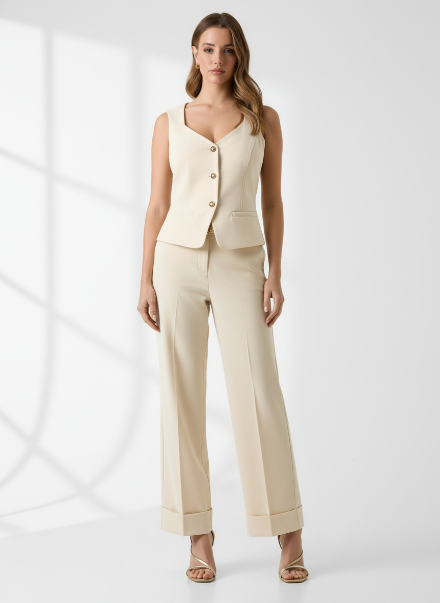 Colete CREPE Creme  - Guess 2