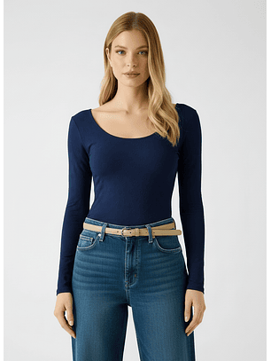 Camisola em Lycra SCOOP Logo Gravado Azul - Guess  