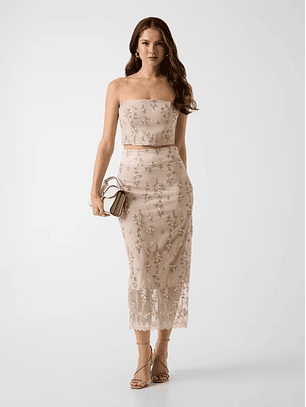 Saia Comprida CATERINA Renda Nude - Guess 