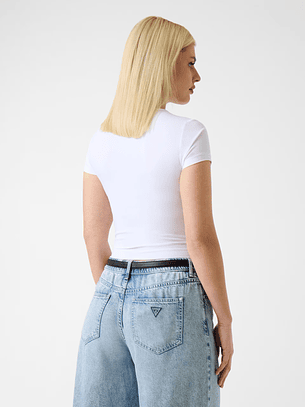 T-shirt ELISABETTE Curta com Pendentes Branco - Guess