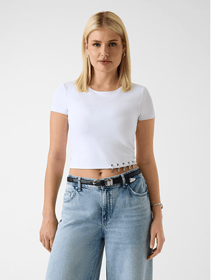 T-shirt ELISABETTE Curta com Pendentes Branco - Guess