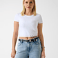 T-shirt ELISABETTE Curta com Pendentes Branco - Guess - thumbnail 1