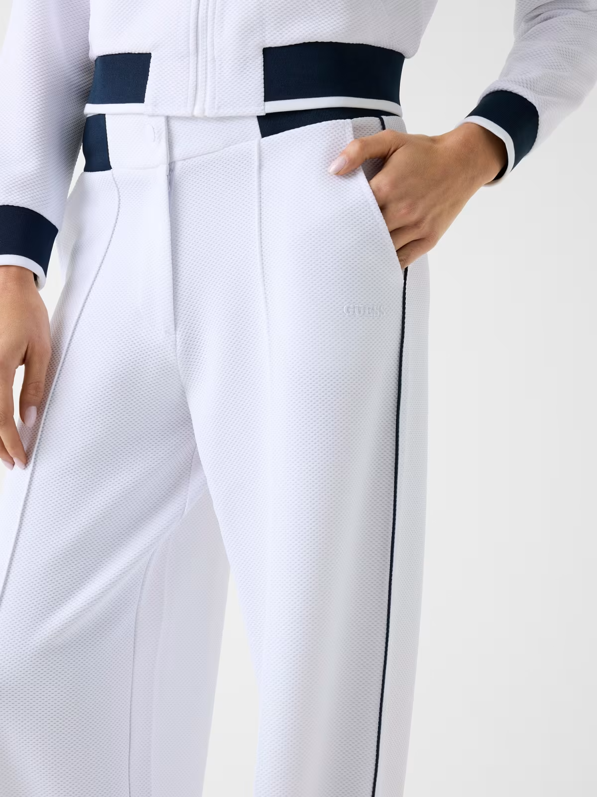 Calças Wide Leg SARAH PIQUE Branco - Guess  4