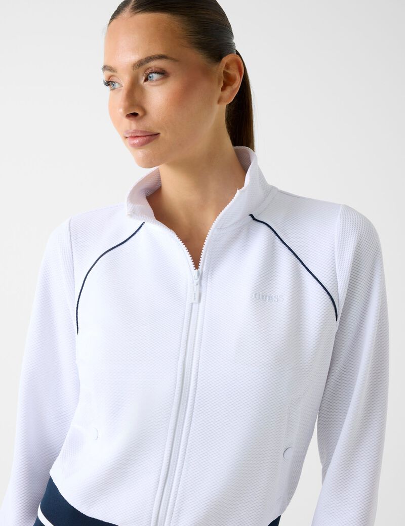 Casaco Desportivo SARAH PIQUE Branco - Guess  3