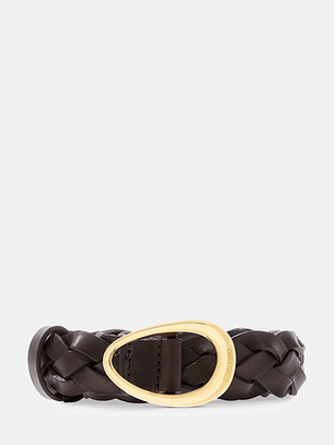 Cinto em Pele Entrançado Castanho - Guess Marciano 