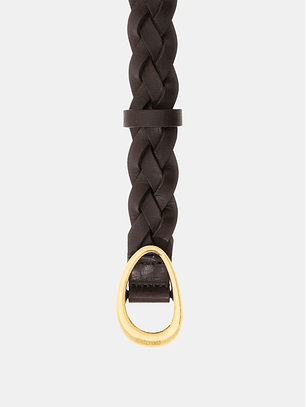 Cinto em Pele Entrançado Castanho - Guess Marciano 