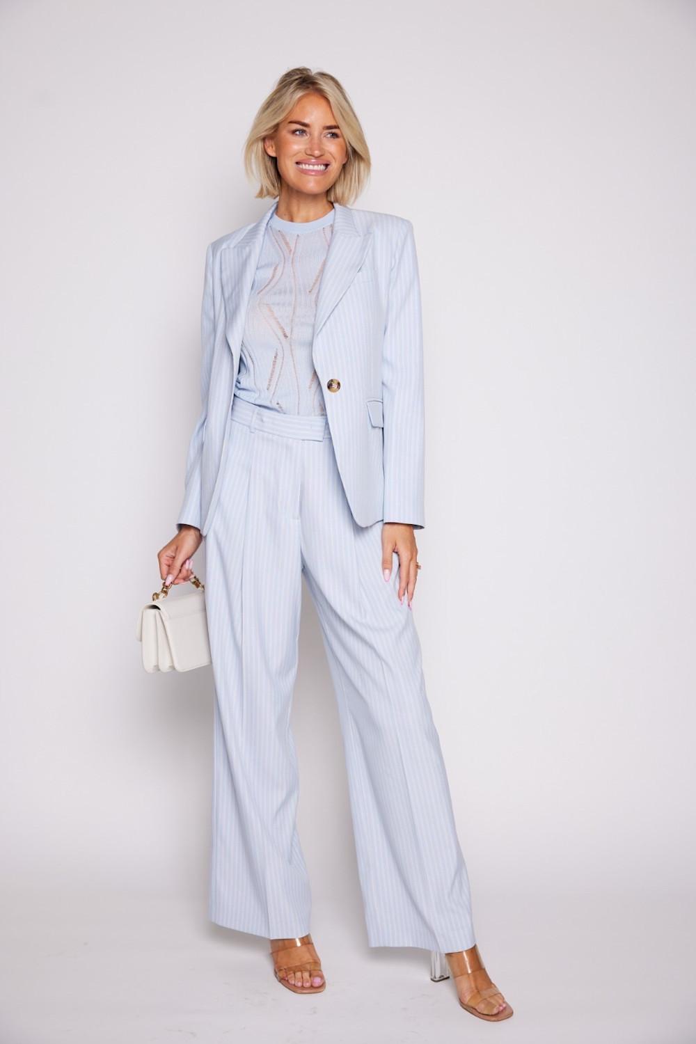 Blazer de Riscas Azul Claro - Liu Jo  6