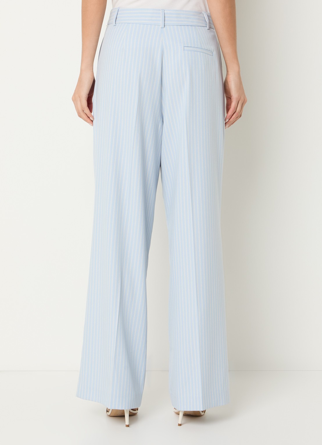 Calças Largas Blazer de Riscas Azul Claro - Liu Jo  5