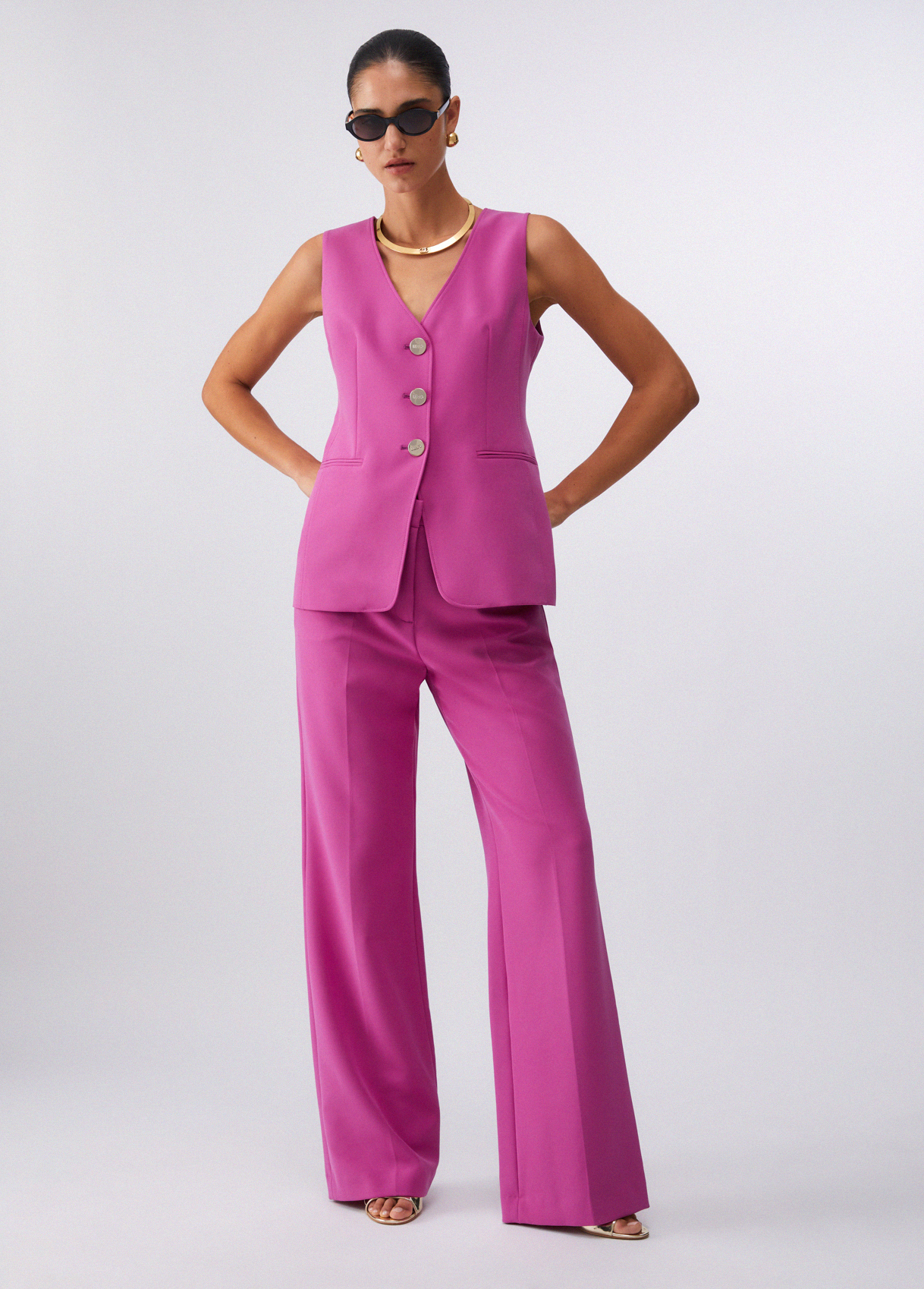 Calças Largas Alfaiataria Rosa - Liu Jo - PRÉ VENDA 2