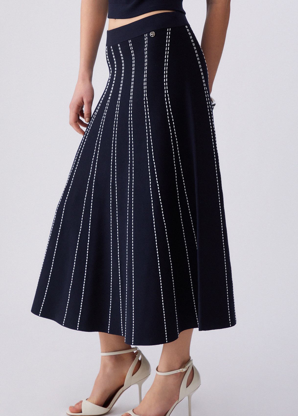 Saia em Malha Comprida Plissada Azul - Liu Jo 1