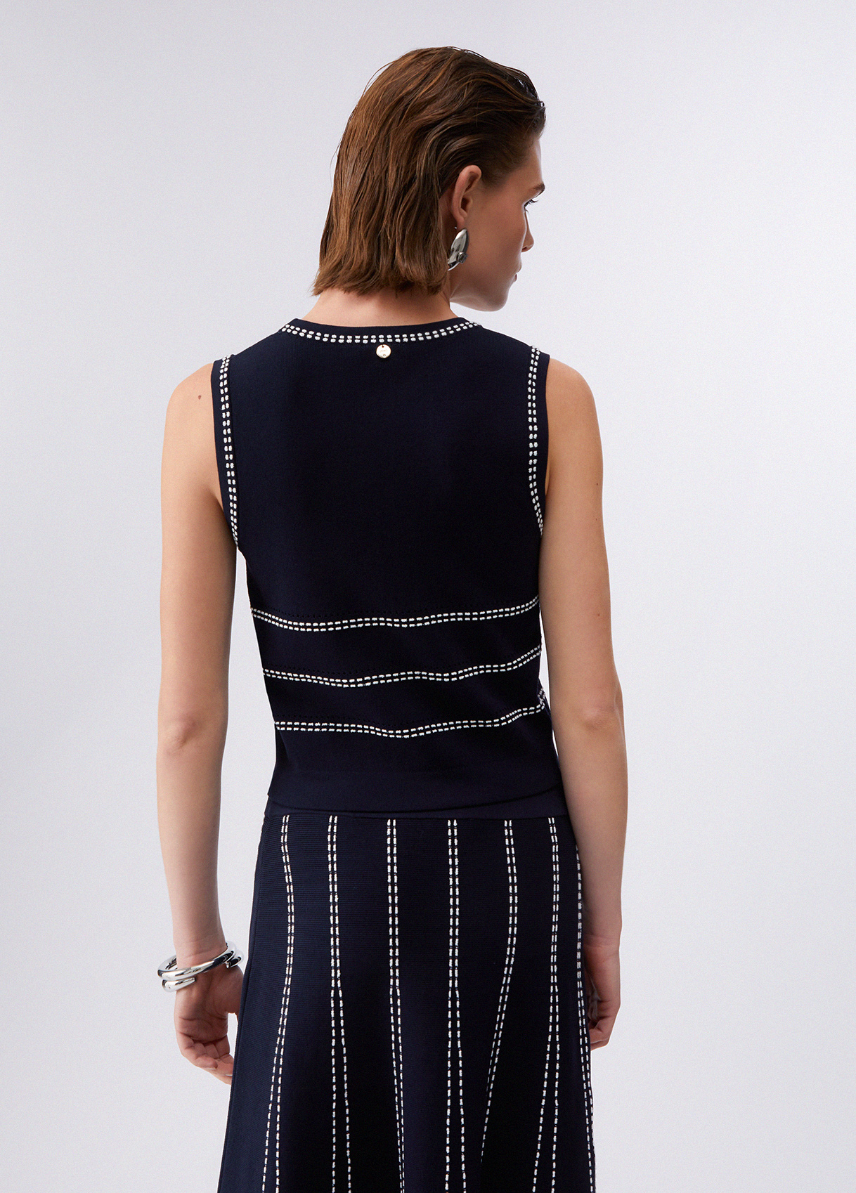 Top de Cavas Malha Azul Escuro - Liu Jo 5