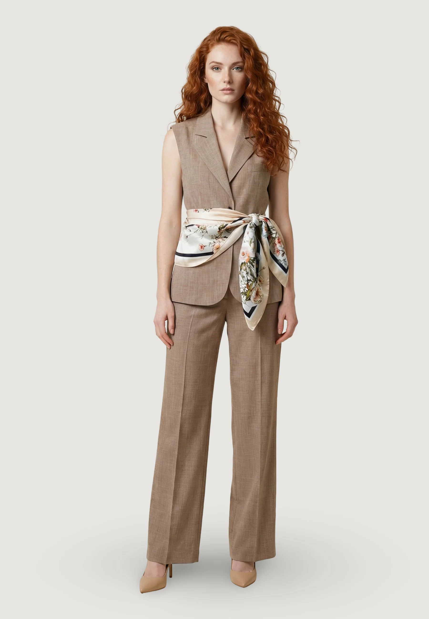 Colete com Lenço Bloom Taupe - Liu Jo 2