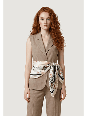 Colete com Lenço Bloom Taupe - Liu Jo