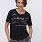 T-shirt Solta com Strass Preto - LIU JO - Thumbnail 1