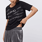 T-shirt Solta com Strass Preto - LIU JO - Thumbnail 3