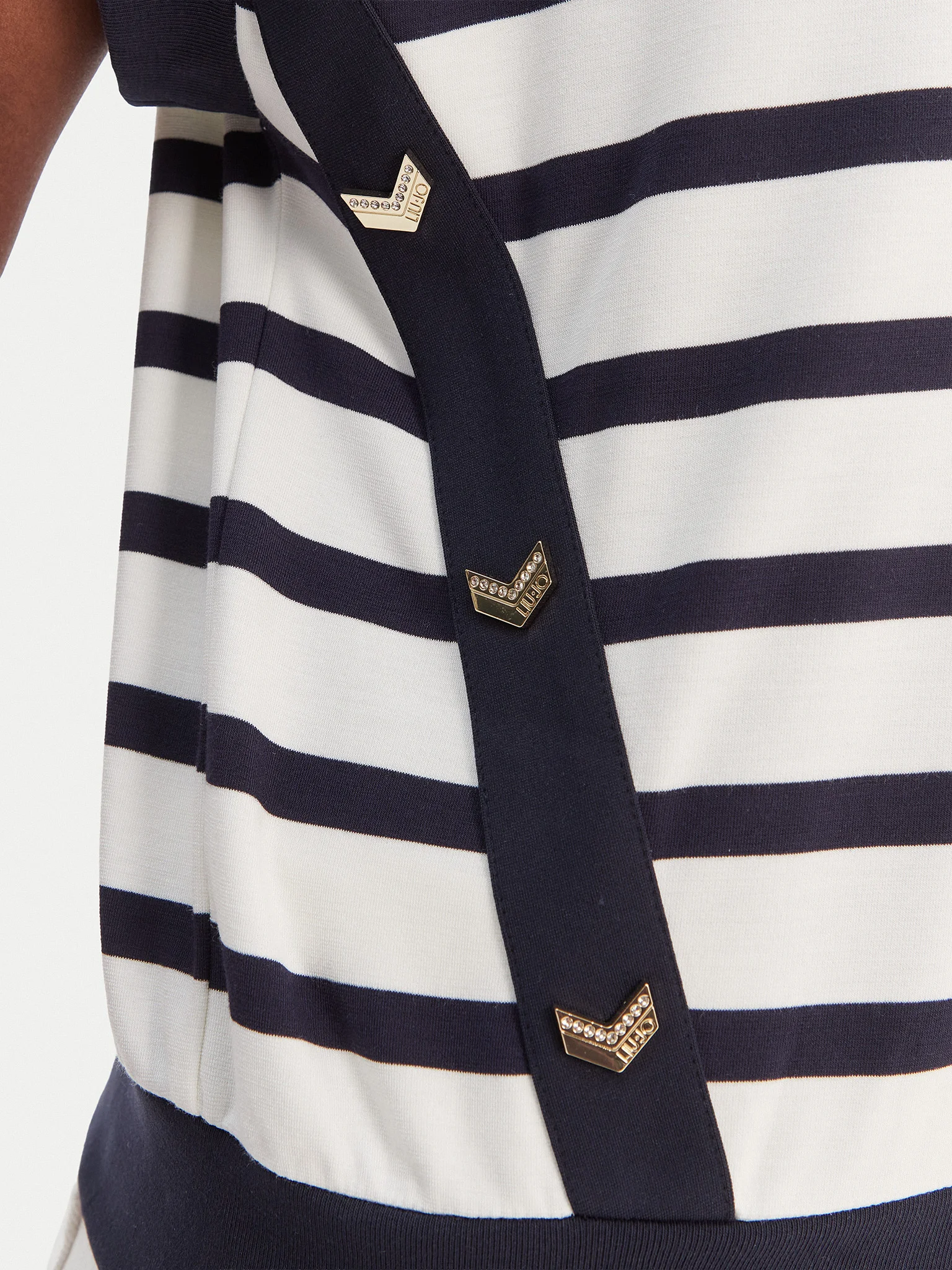 Blusa Manga Curta Riscas Azul e Branco - LIU JO 5