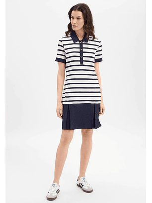 Vestido Manga Curat Riscas Azul e Branco - LIU JO 