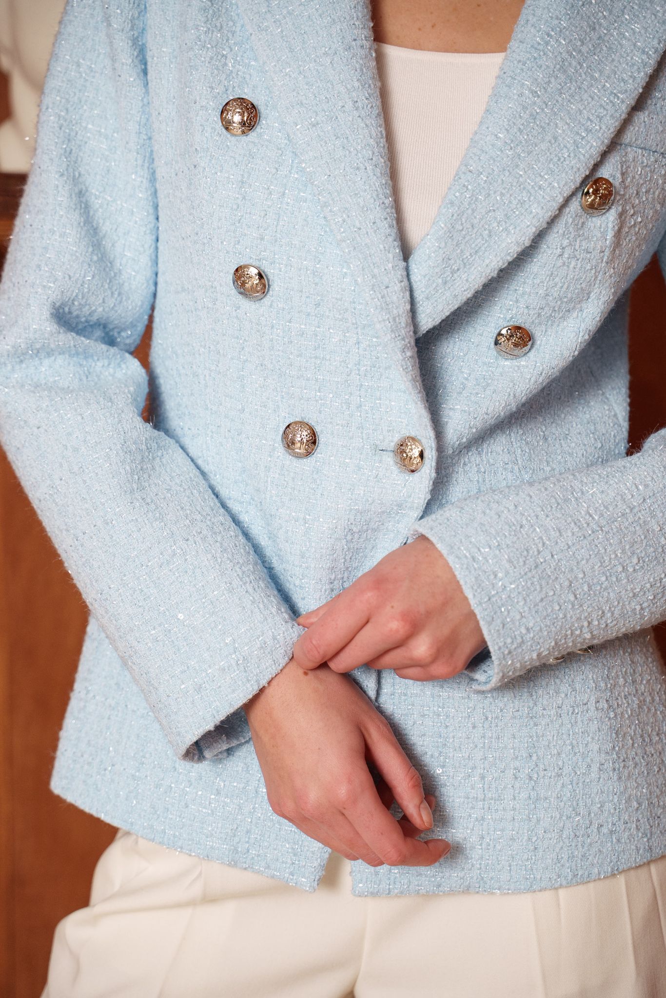 Blazer em Tweed Azul 2