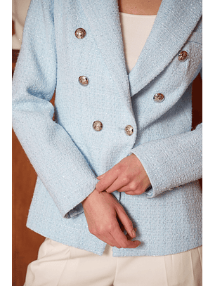 Blazer em Tweed Azul