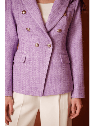 Blazer em Tweed Lilas