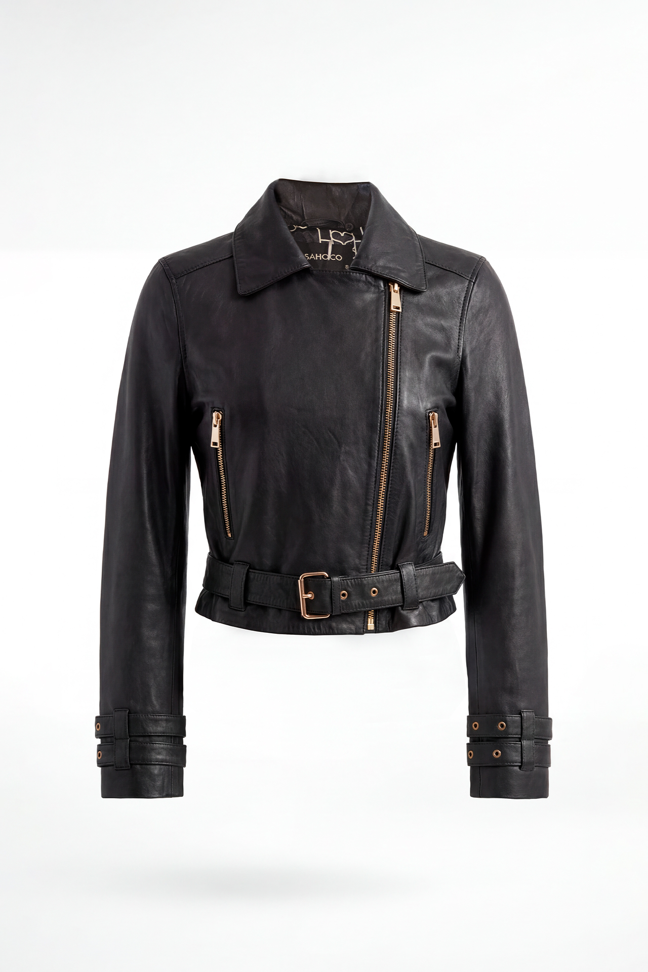 Casaco em Pele com Cinto Preto - SAHOCO  3