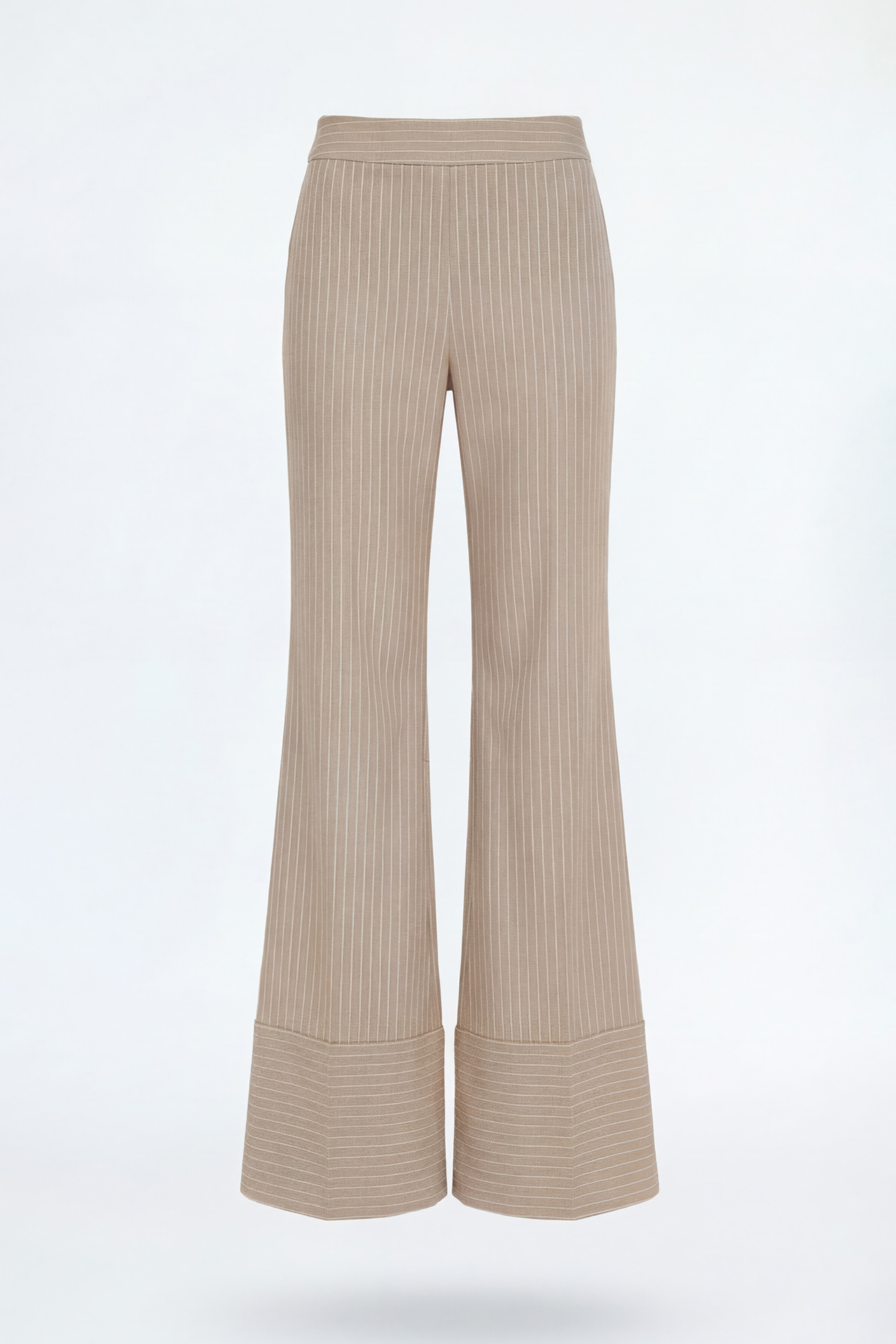 Calças Flare com Riscas Bege - SAHOCO  1