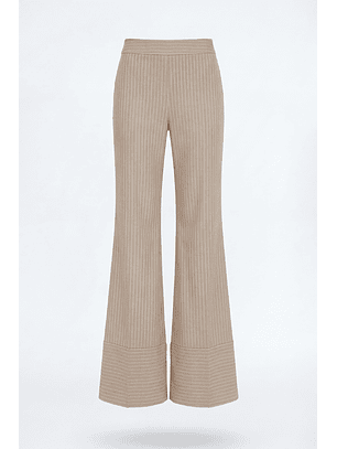 Calças Flare com Riscas Bege - SAHOCO 