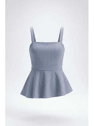 Top de Alças com Riscas Azul - SAHOCO