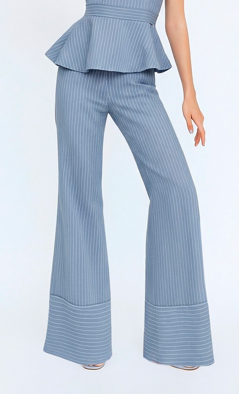 Calças Flare com Riscas Azul - SAHOCO   1