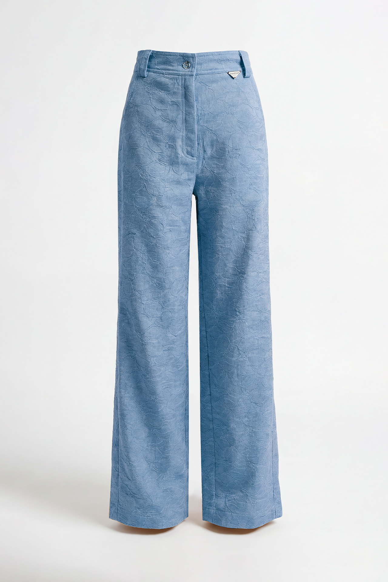 Calças Wide Leg em Renda Azul - SAHOCO 1