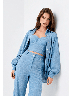 Camisa em Renda Azul - SAHOCO 