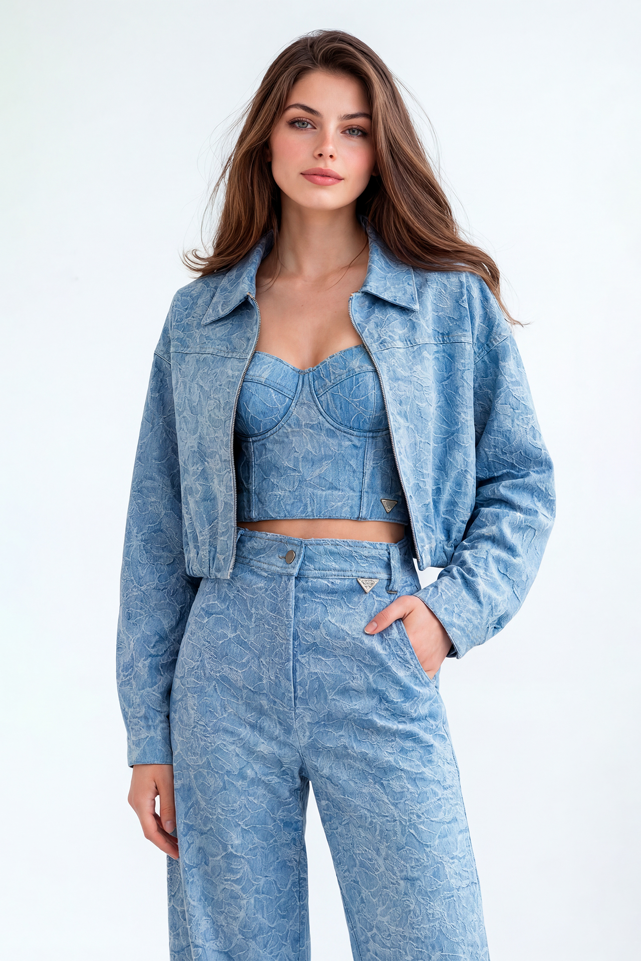 Casaco Bomber em Renda Azul - SAHOCO 1