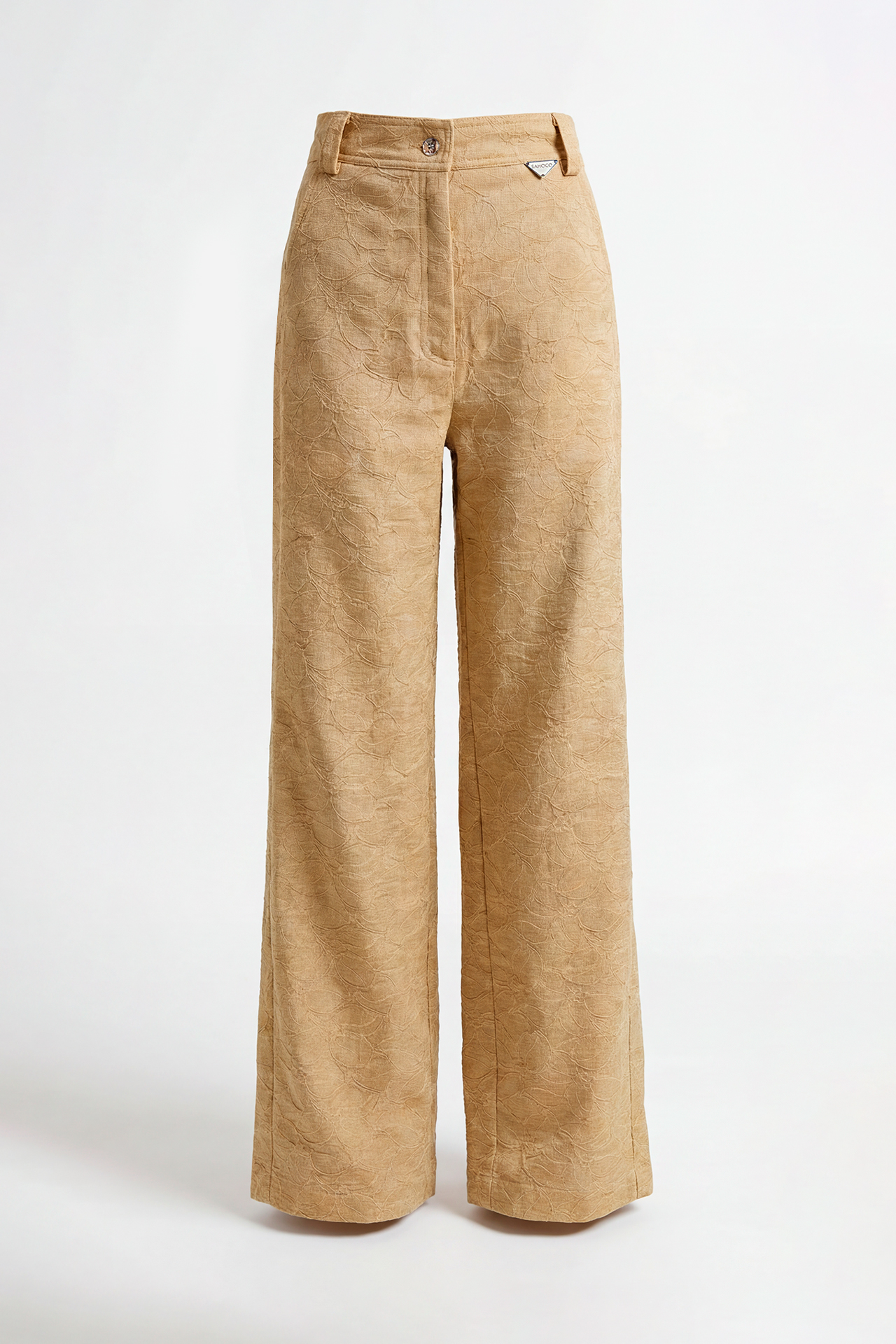 Calças Wide Leg em Renda Bege - SAHOCO 1