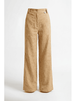 Calças Wide Leg em Renda Bege - SAHOCO