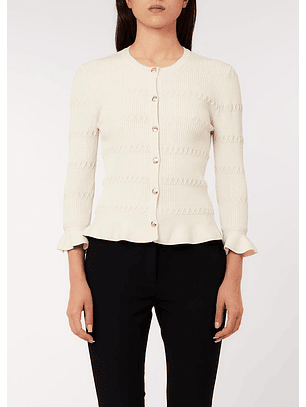 Casaco de Malha com Folho Bege - LIU JO