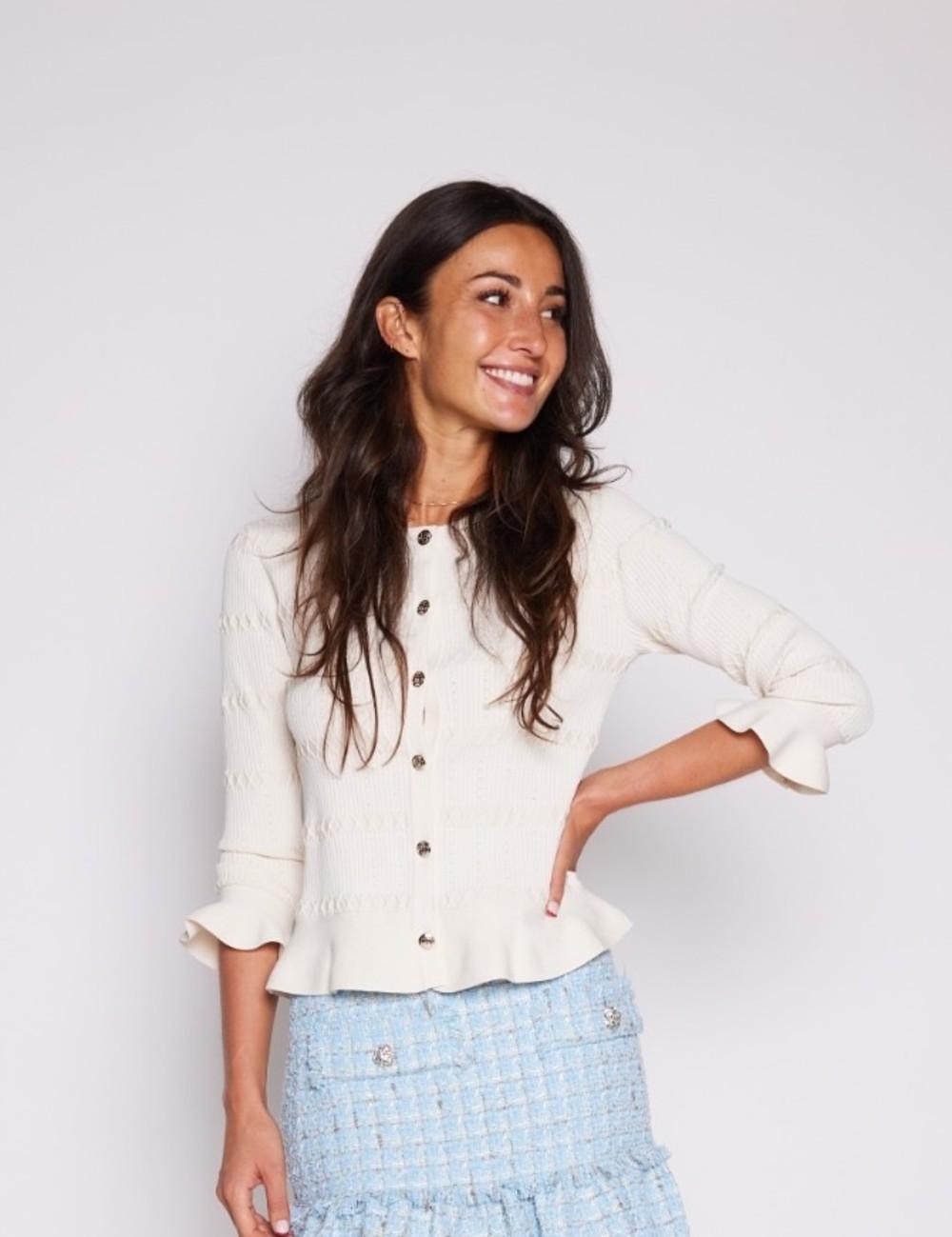 Casaco de Malha com Folho Bege - LIU JO 2