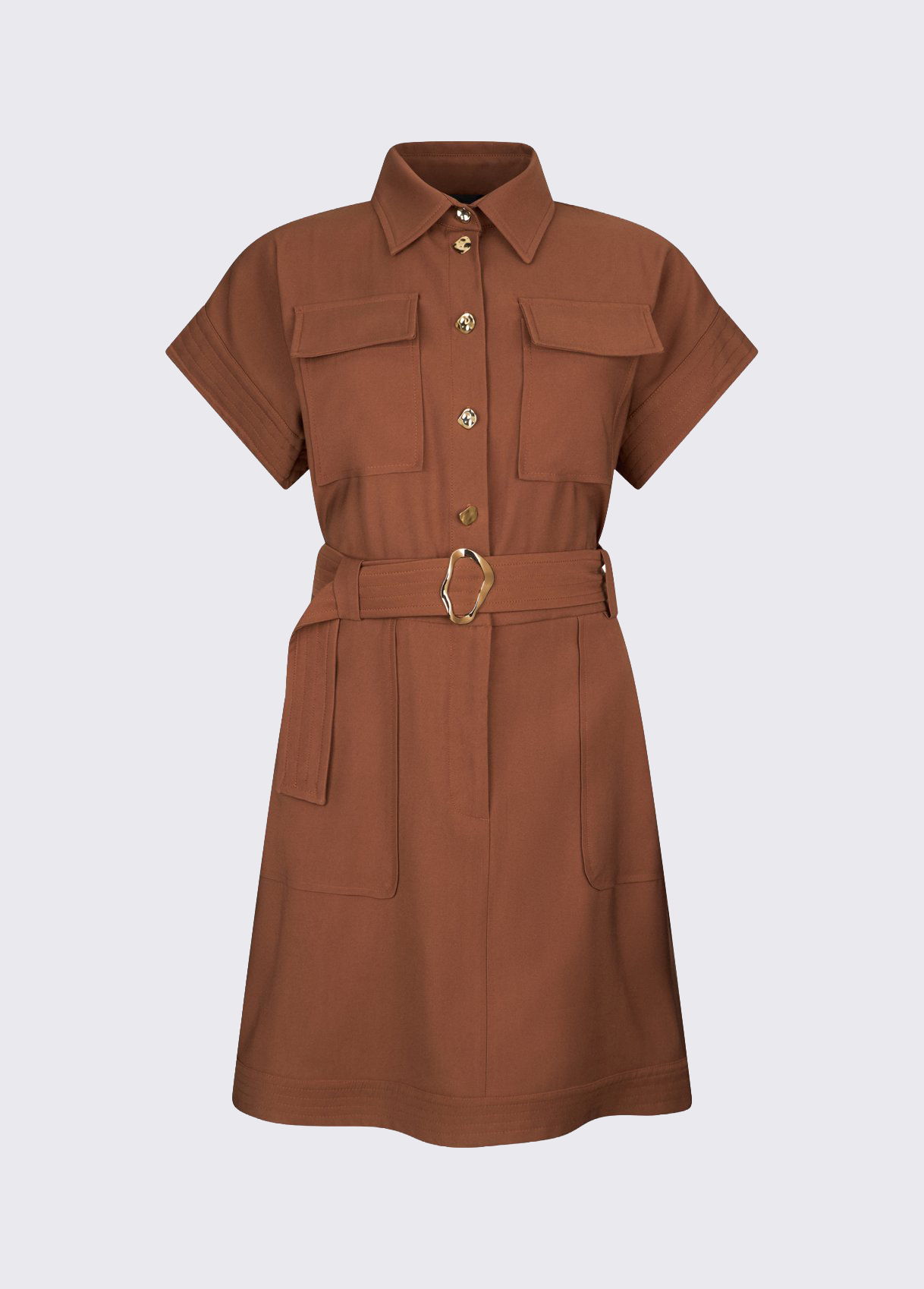 Vestido Manga Curta Camel - LIU JO  5